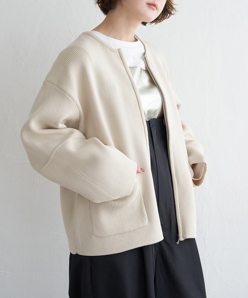 notch.（ファッション） カーディガン ジップニットブルゾン