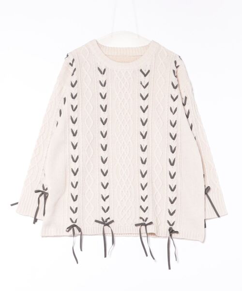 STYLEBLOCK ニット セーター Aバルキーレースアップニットプル
