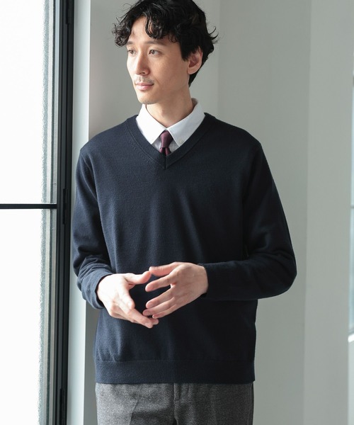 GLOBAL WORK セーター ニット メルティVネックプルオーバー/116359