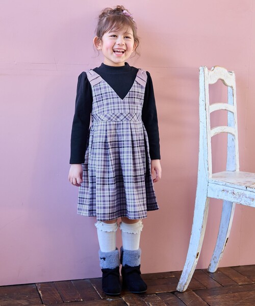 ANY（エニィ） ワンピース ドッキングチェックワンピース キッズ 子供