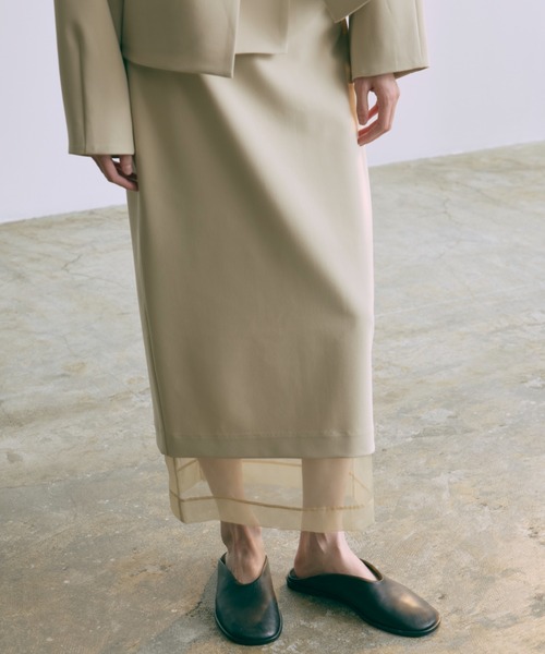 EN NEUME スカート 「Set Up」Sheer Layered I-Line Skirt : ZOZOTOWN