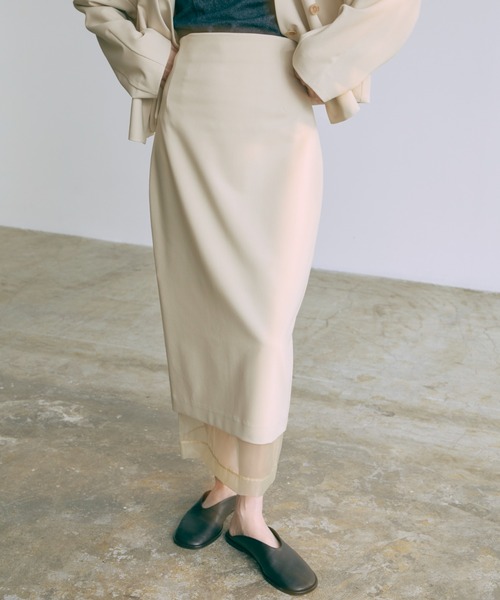 EN NEUME スカート 「Set Up」Sheer Layered I-Line Skirt : ZOZOTOWN
