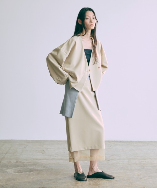 EN NEUME スカート 「Set Up」Sheer Layered I-Line Skirt : ZOZOTOWN