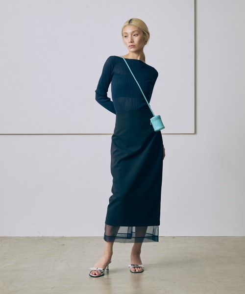 EN NEUME スカート 「Set Up」Sheer Layered I-Line Skirt : ZOZOTOWN