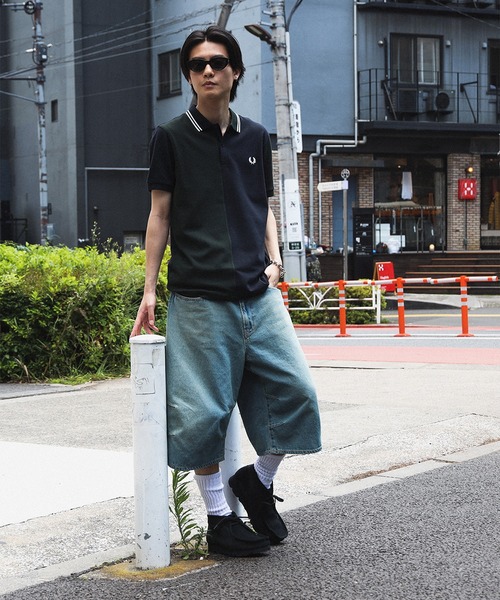 BEAMS ジーンズ 5ポケット クウォーターレングス ワイドデニム