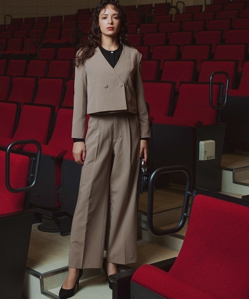 Callarus セットアップ デザインショートジャケットパンツセットアップ