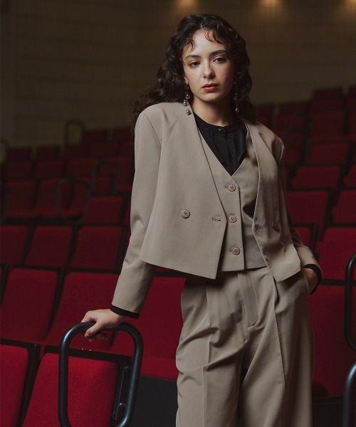 Callarus セットアップ デザインショートジャケットパンツセットアップ