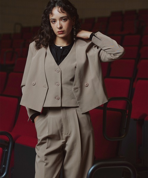 Callarus セットアップ デザインショートジャケットパンツセットアップ