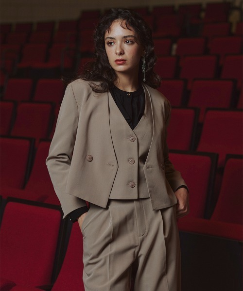 Callarus セットアップ デザインショートジャケットパンツセットアップ