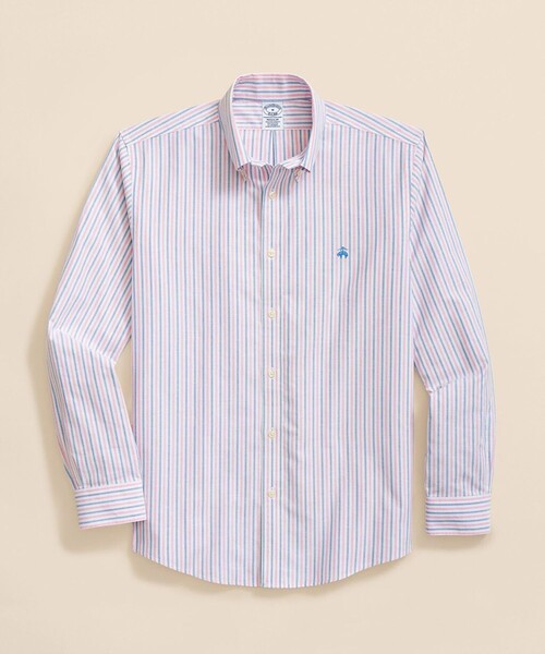 Brooks Brothers USA製 オックスフォード　ストライプシャツ USA製 Brooks Brothersブルックスブラザーズ Makers MILANO