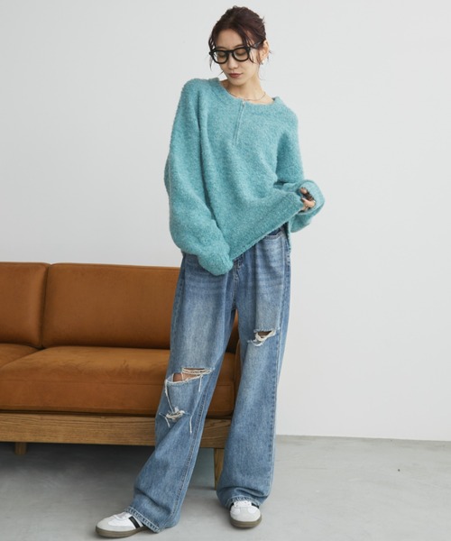 「Auntie Rosa Holiday」 長袖ニット FREE ブルー レディース_画像6