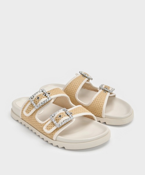 CHARLES ＆ KEITH（チャールズ&キース） サンダル ラフィア ジェム