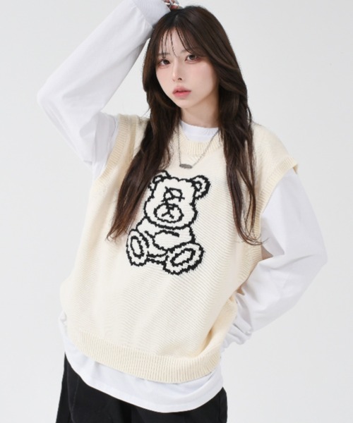 ベスト ジレ 「OY/オーワイ」 DOLLY KINT VEST/オードリーニットベスト レディース メンズ