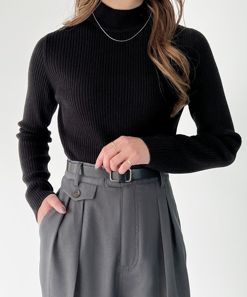 「JUNOAH」 長袖ニット LARGE ブラック レディース_画像2