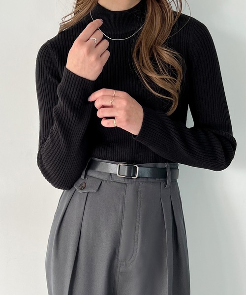 「JUNOAH」 長袖ニット LARGE ブラック レディース_画像3