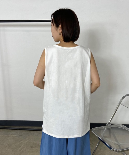 CRB タンクトップ ノースリーブ サイドスリットロングタンクトップ
