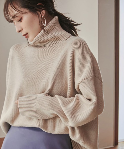 anuans（アニュアンス） タートルネックニット FREE キャメル