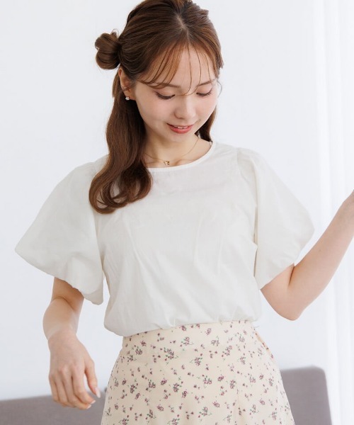 flower ブラウス シャツ フェミニンパフブラウス4 レディース