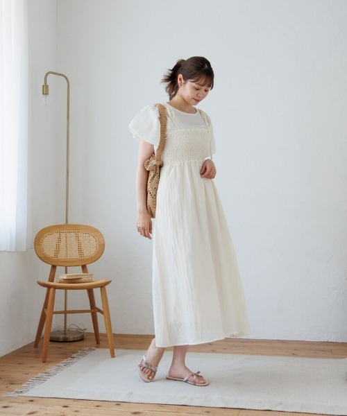 flower ブラウス シャツ 半袖 フェミニンパフブラウス4 レディース