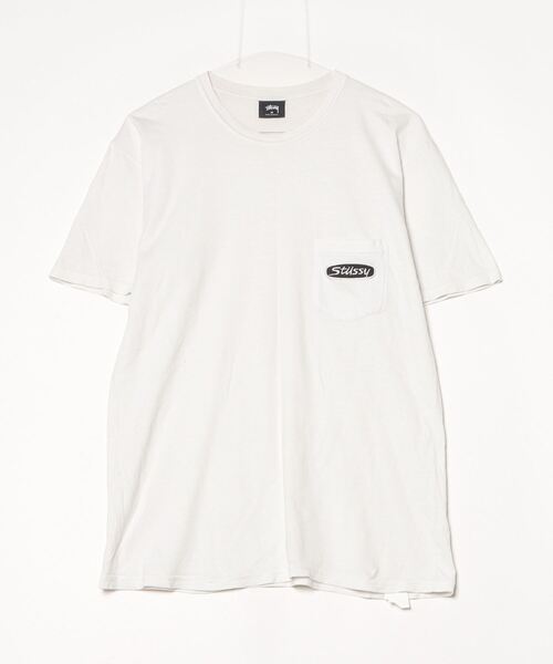 stussy ステューシー Tシャツ M 刺繍 白ホワイト STUSSY 「STUSSY」 刺繍半袖Tシャツ M ホワイト メンズ