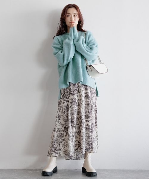 「mysty woman」 長袖ニット FREE ブルー レディース_画像2