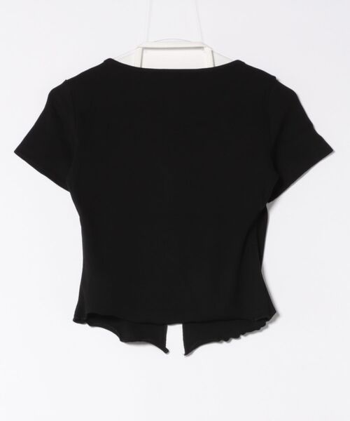 レースアップ ブラック 半袖Tシャツ ANAP（アナップ） tシャツ レイヤード風 レースアップ Tシャツ