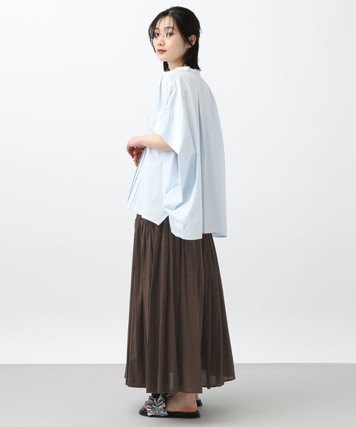 natural by clip　リネンレーヨンタックギャザースカート natural by clip》リネンレーヨンタックギャザースカート