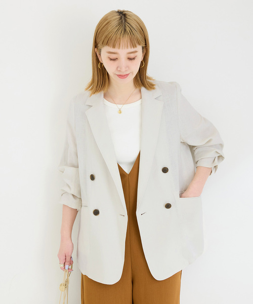 DT♪ リネン混 ジャケット&パンツ set 関税込 B.C STOCK ジャケット テーラードジャケット 「追加3」手洗い可