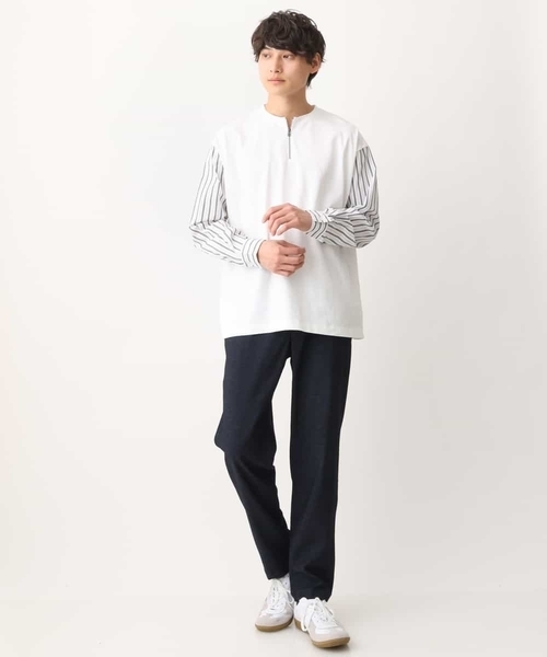 「a.v.v」 長袖Tシャツ 50 ホワイト メンズ