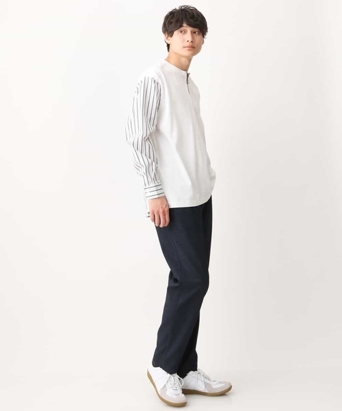 「a.v.v」 長袖Tシャツ 50 ホワイト メンズ