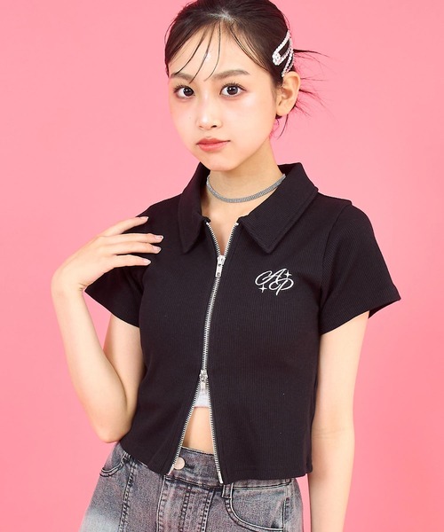 未使用☆ANAPトップス ANAP GiRL tシャツ ダブルジップリブトップス(キッズお揃い