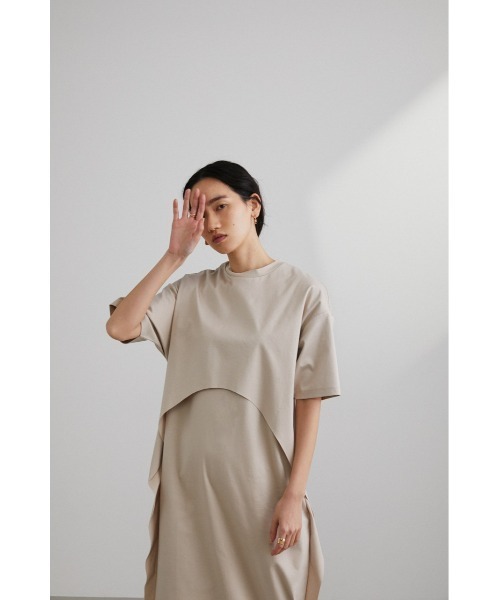 「STYLEMIXER」 半袖ワンピース SMALL ライトベージュ レディース_画像7