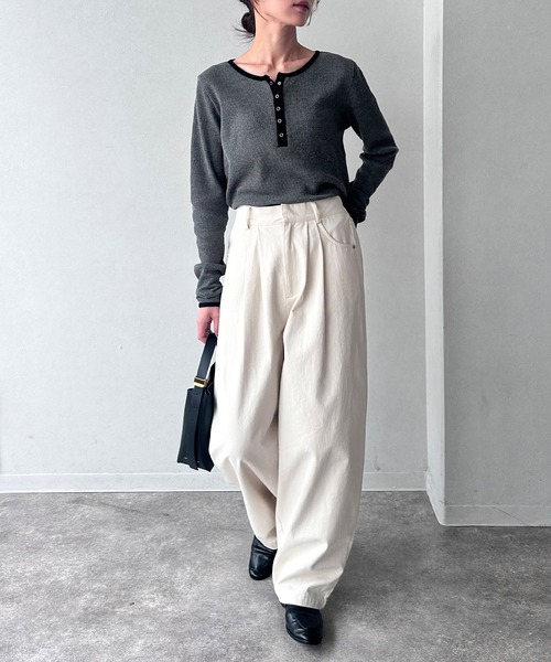 NOGLE パンツ 「NOGLE/ノグル」ワイドルーズツイルパンツ レディース