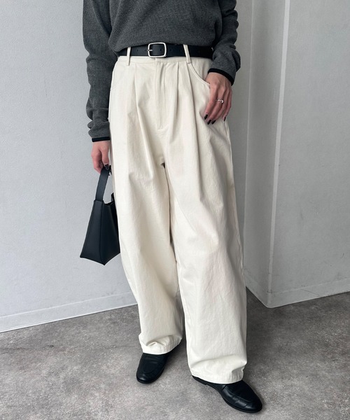 NOGLE パンツ 「NOGLE/ノグル」ワイドルーズツイルパンツ レディース