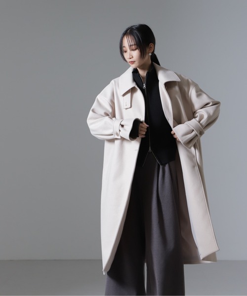 NANO universe（ナノ・ユニバース） ステンカラーコート FREE モカ