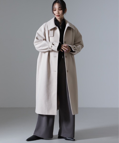 NANO universe（ナノ・ユニバース） ステンカラーコート FREE モカ