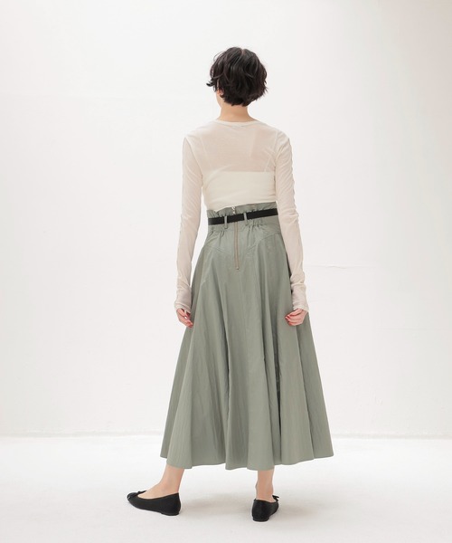 フィット＆フレアパネルロングスカート グレー DRESSLAVE（ドレスレイブ）の「fit & flare panel long skirt(フィット