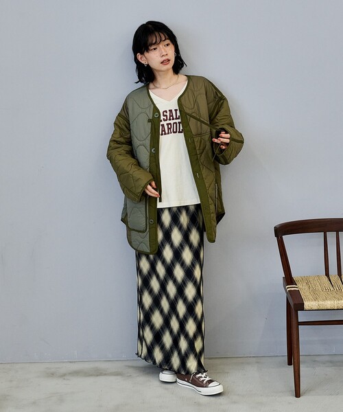 FREAK'S STORE スカート 細プリーツ チェックタイトスカート