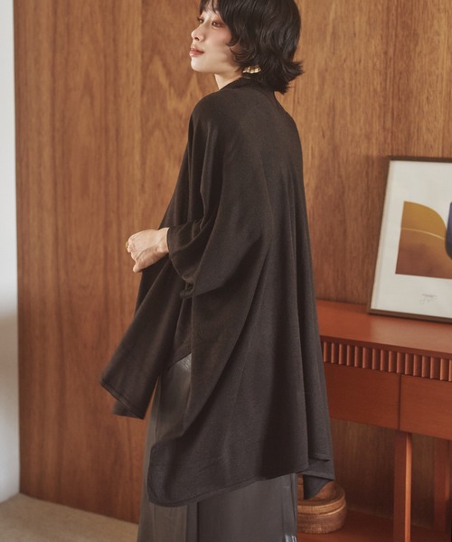 divka ドレープコクーンカーディガン ショールカラー 変形デザイン 日本製 カーディガン shawl collar knit cardigan /ショールカラーニット