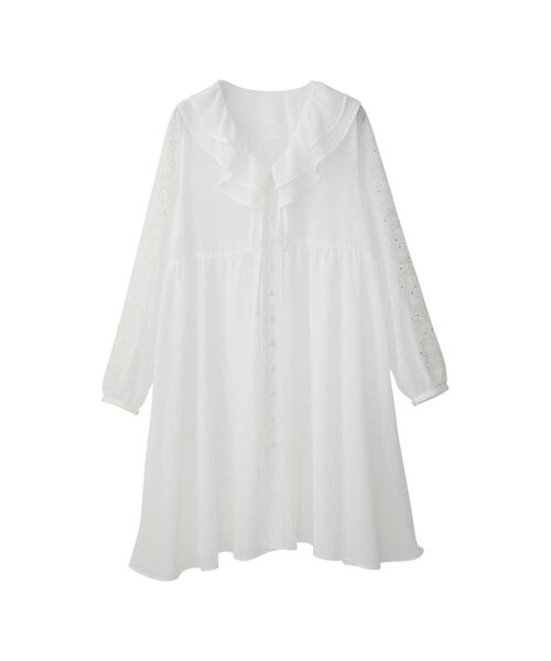 ヒステリックグラマー　バタフライ柄フリルワンピース　ボウタイ　ウエスト紐 STYLING | HYSTERIC GLAMOUR ONLINE STORE ヒステリックグラマー