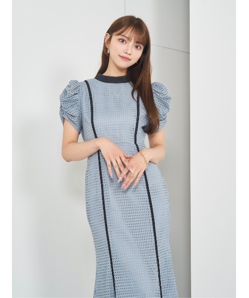 「Darich」 半袖ワンピース - サックスブルー レディース_画像2