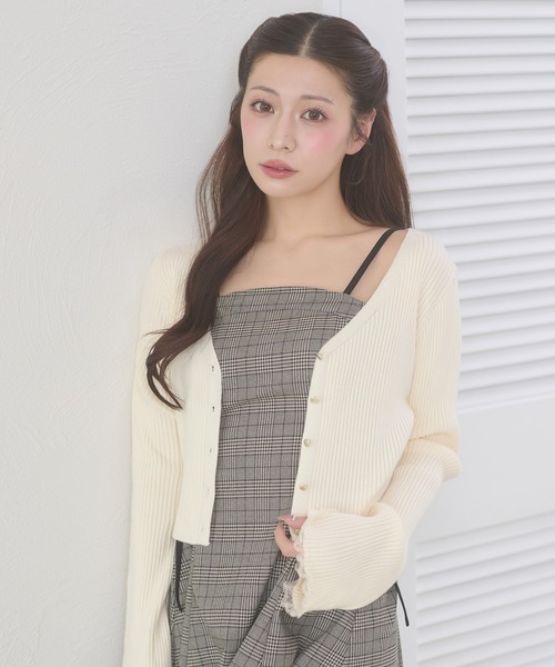 Ambre Neige（アンブルネージュ） カーディガン gold flare button