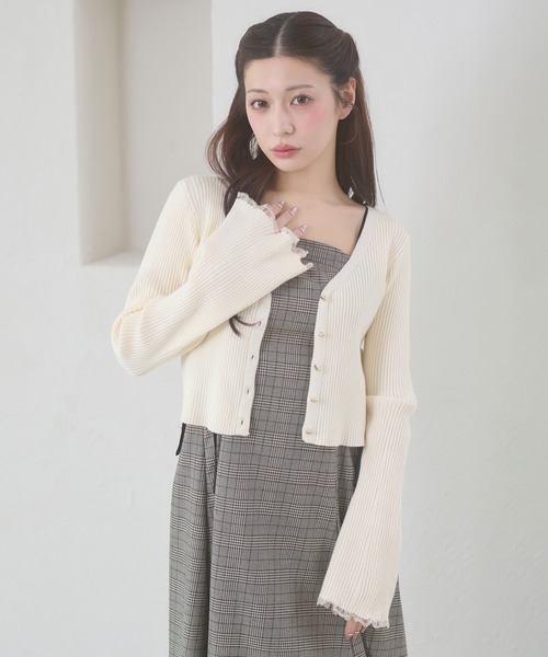 Ambre Neige（アンブルネージュ） カーディガン gold flare button