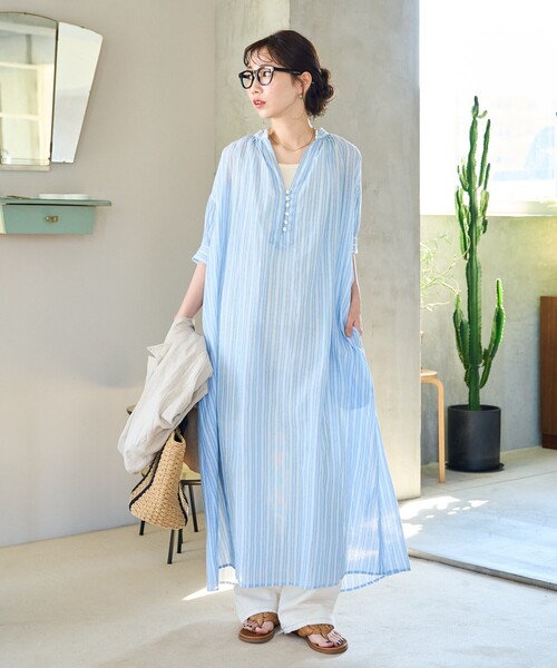 「FREAK'S STORE」 半袖ワンピース MEDIUM ブラック レディース_画像2