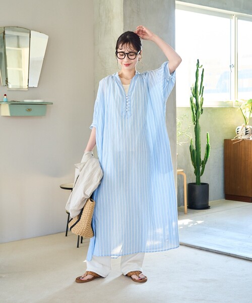 「FREAK'S STORE」 半袖ワンピース MEDIUM ブラック レディース_画像7