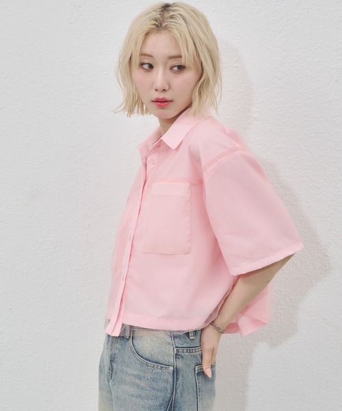 「ENVYM」 半袖シャツ FREE ピンク レディース_画像5