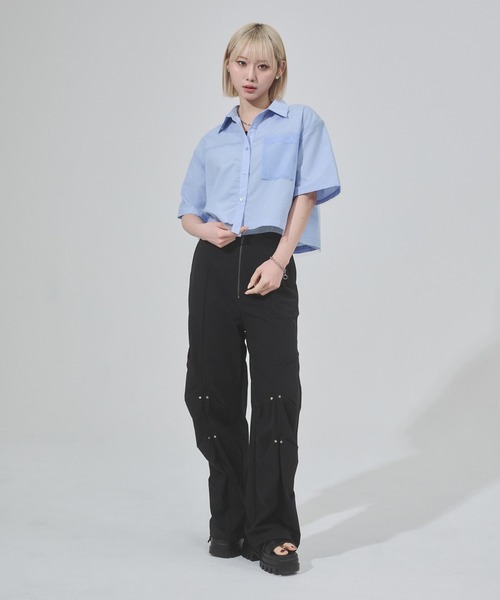 「ENVYM」 半袖シャツ FREE ピンク レディース_画像9