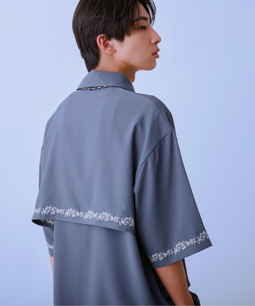「Ellno Loset」 半袖シャツ MEDIUM ブラック メンズ_画像3