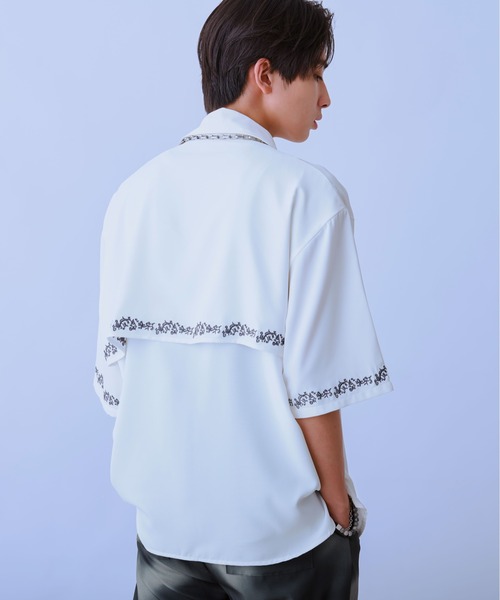 「Ellno Loset」 半袖シャツ MEDIUM ブラック メンズ_画像9