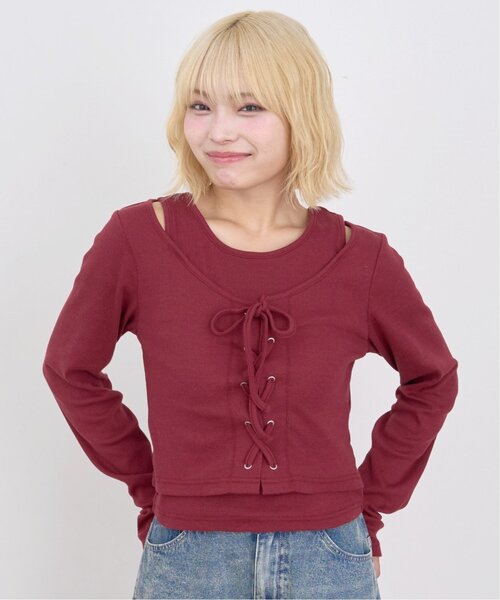 LOVETOXIC tシャツ レースアップ長袖TシャツSET キッズ 子供服 女の子 